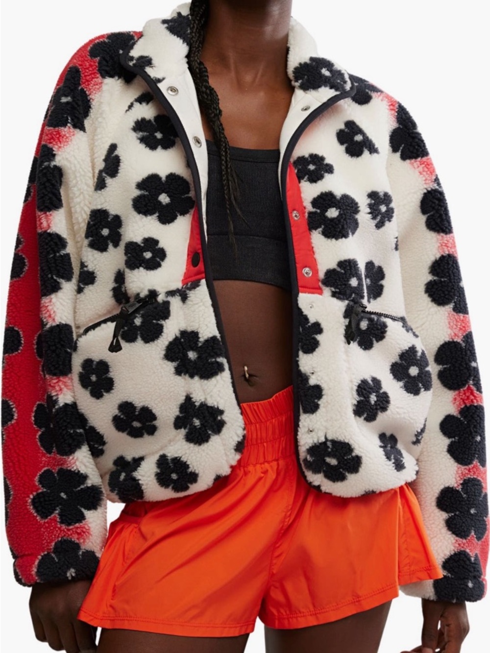 Free People Rocky Ridge Fleece Jacket, Daisy Combo